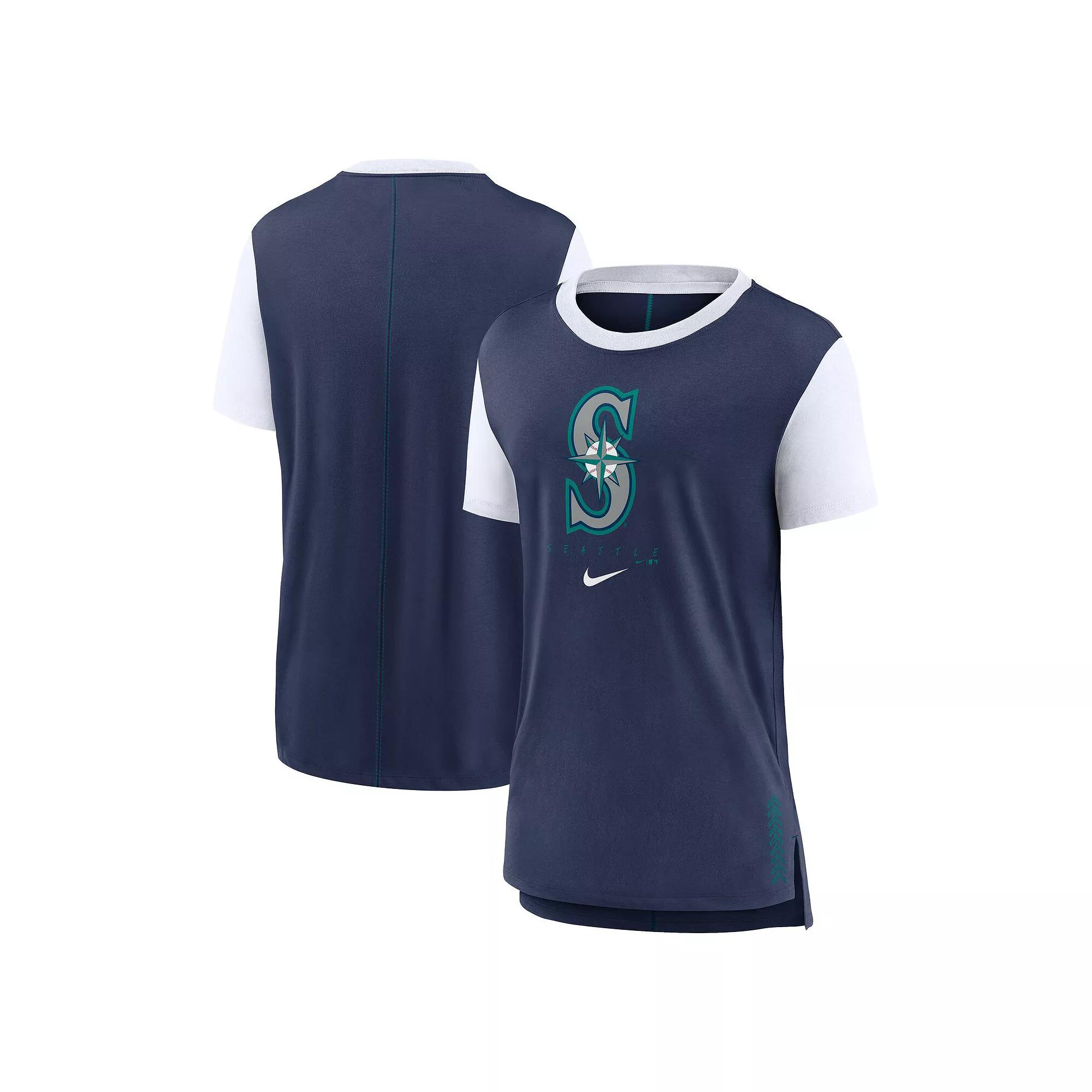 Women's Nike  Navy Seattle Mariners Local Touch Fashion Top, Size: Small, Blue Product Image
