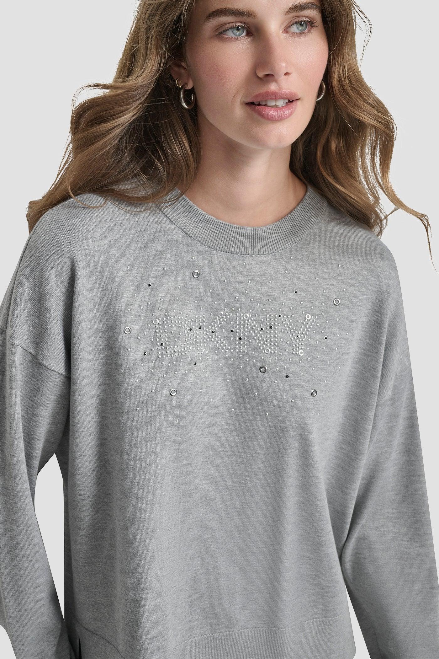 LONG SLEEVE GLITTER LOGO PULLOVER SWEATER Product Image
