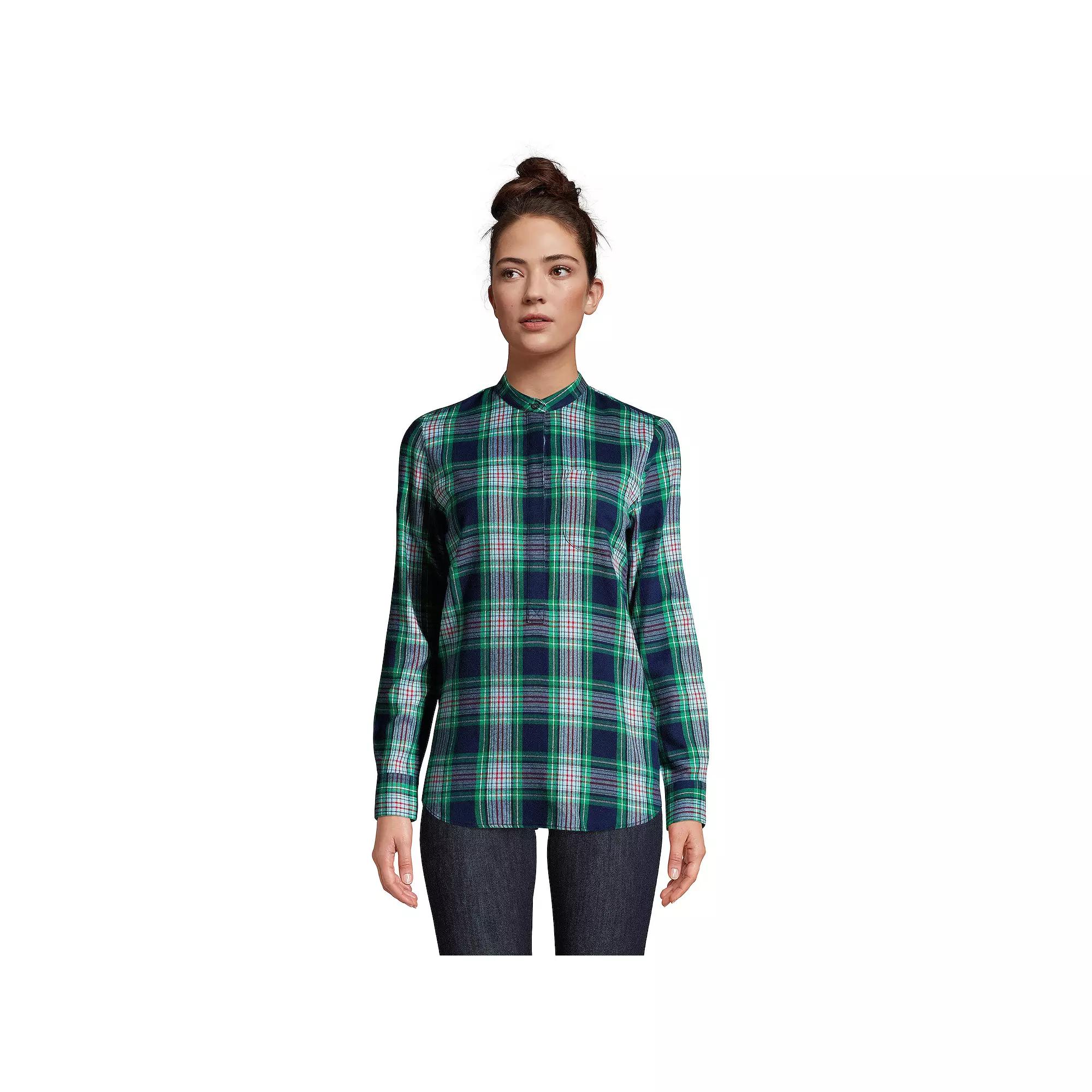 Women's Lands' End Flannel Tunic Shirt,  Product Image