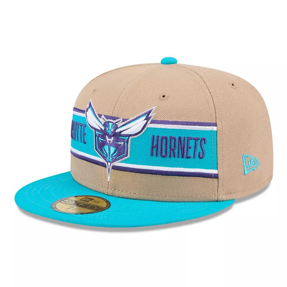 Men's New Era Tan/Teal Charlotte Hornets 2024 NBA Draft 59FIFTY Fitted Hat, Size: 7, Chr Team Product Image