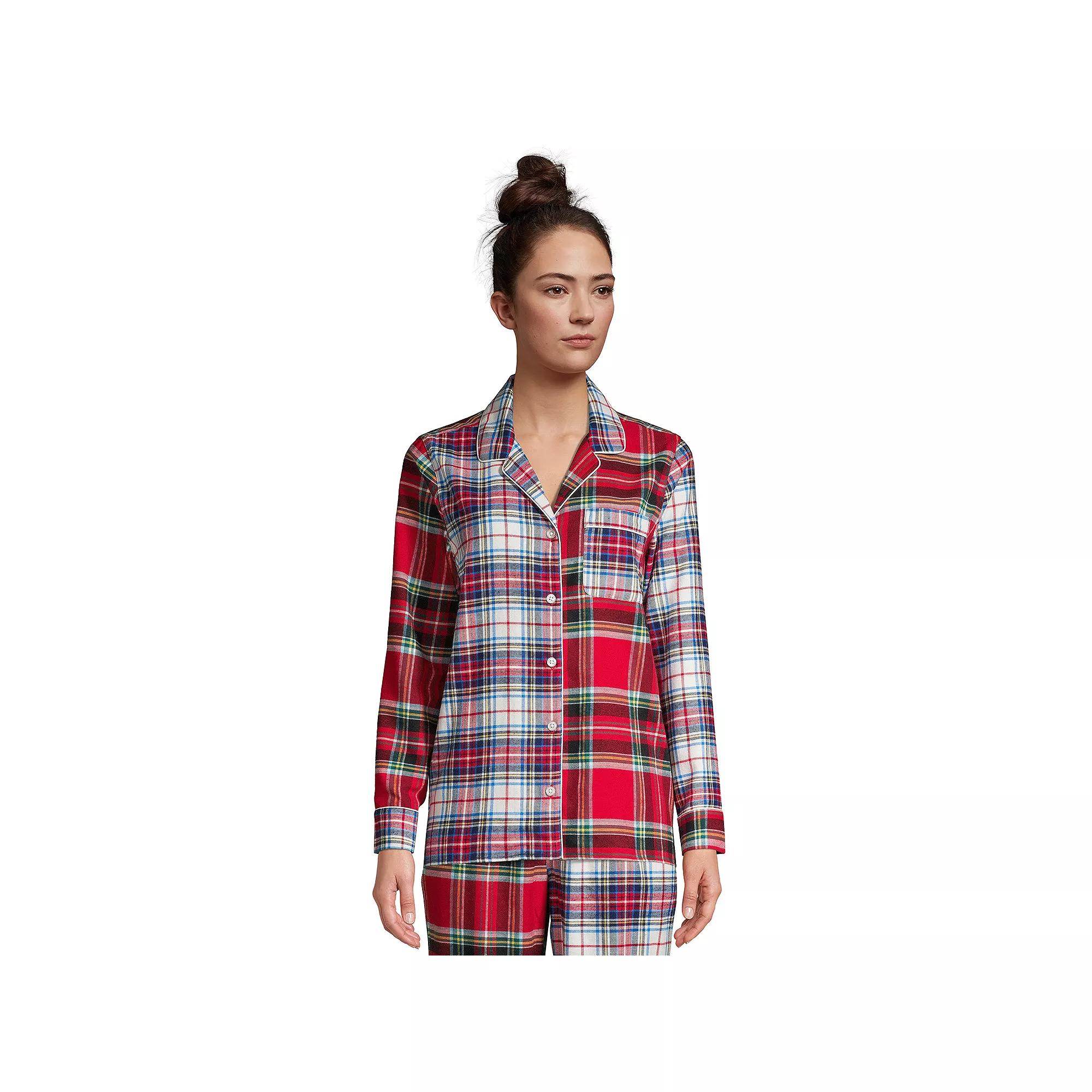 Women's Lands' End Long Sleeve Flannel Pajama Top,  Product Image