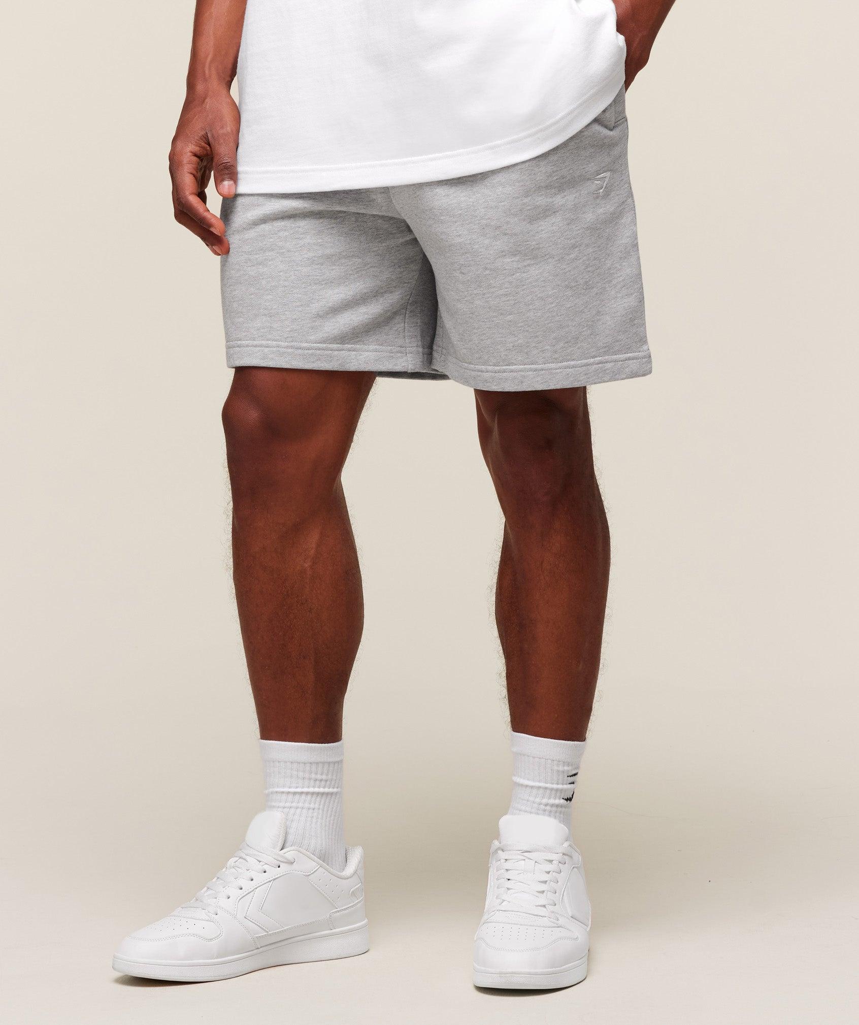 Gymshark Rest Day Essentials Shorts - Light Grey Core Marl Male Product Image