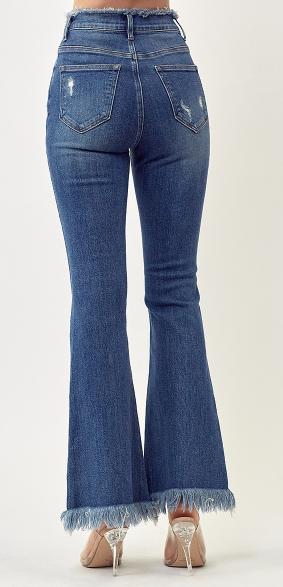 Risen Blue Raw Hem Flare Blue Product Image