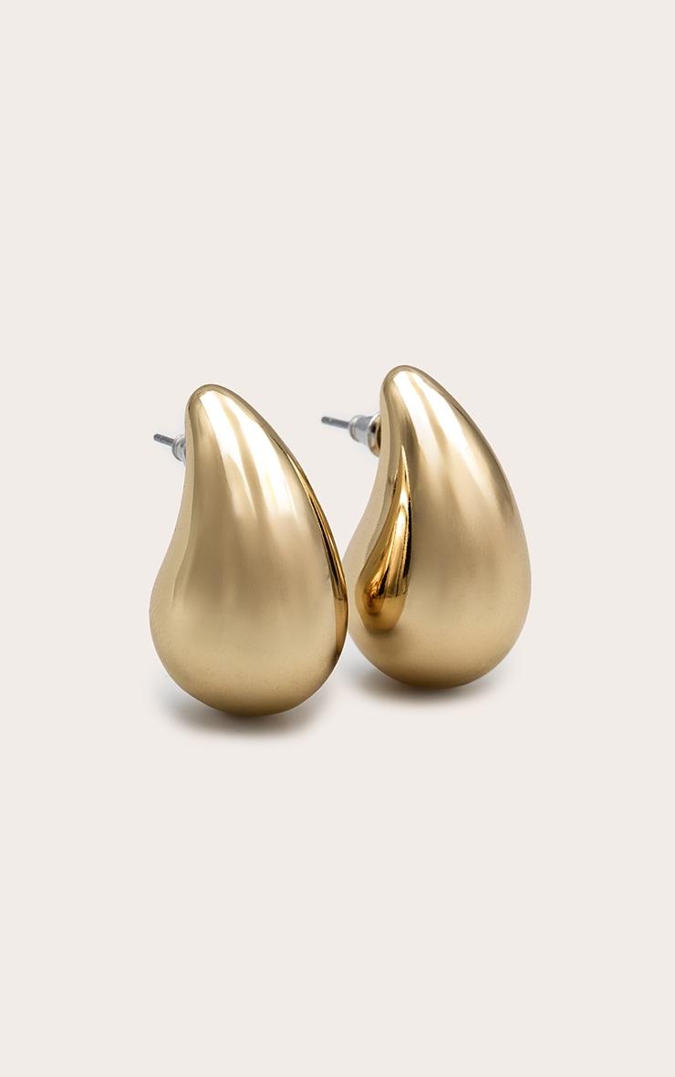  Gold Tear Drop Mini Statement Earrings Product Image