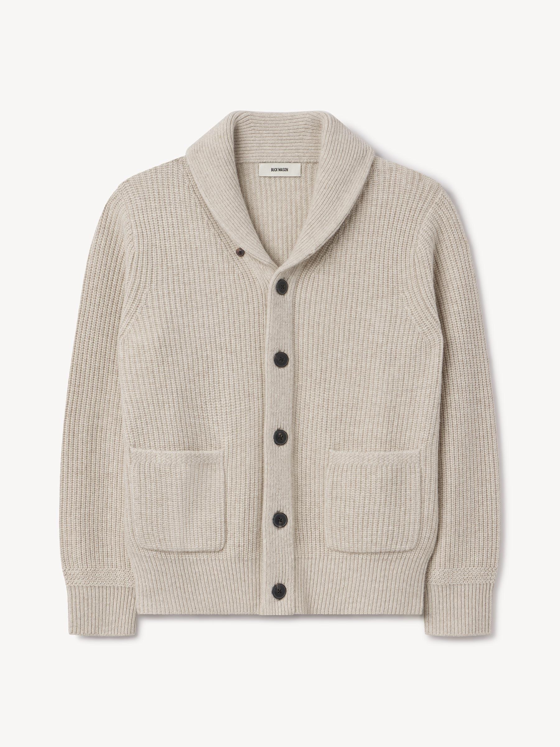 Light Oat California Cashmere Shawl Cardigan Product Image