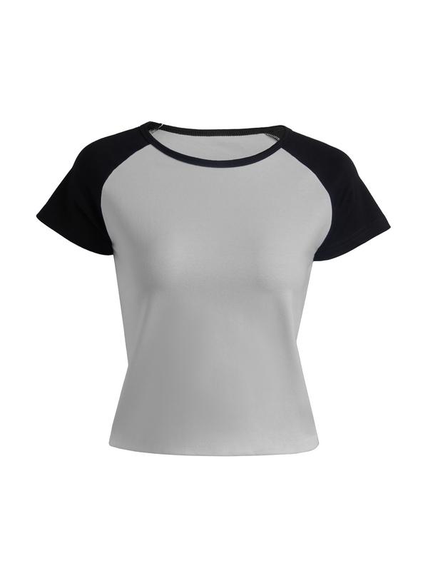 Contrast Raglan Slim Short Sleeve Tee Product Image
