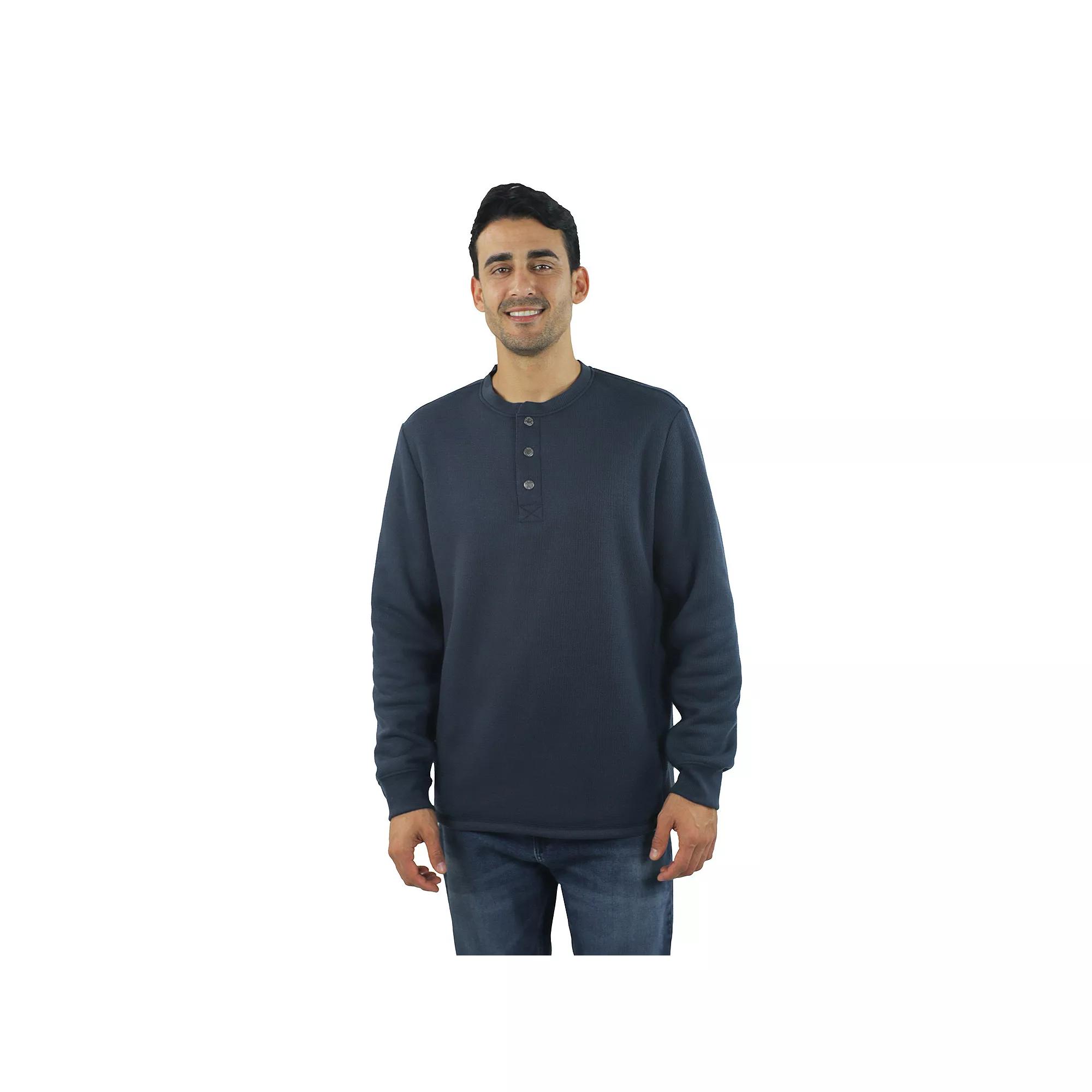 Men's JACHS NY Sherpa-Lined Waffle-Knit Long Sleeve Henley,  Product Image