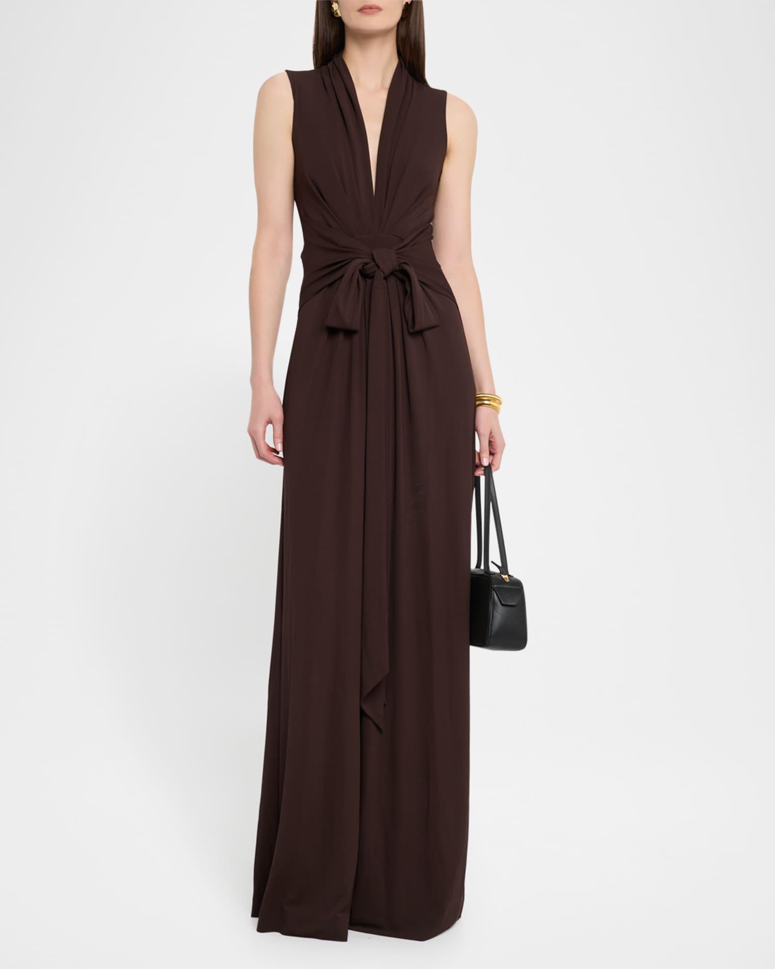 Tie Waist Matte Jersey Palazzo Jumpsuit Product Image