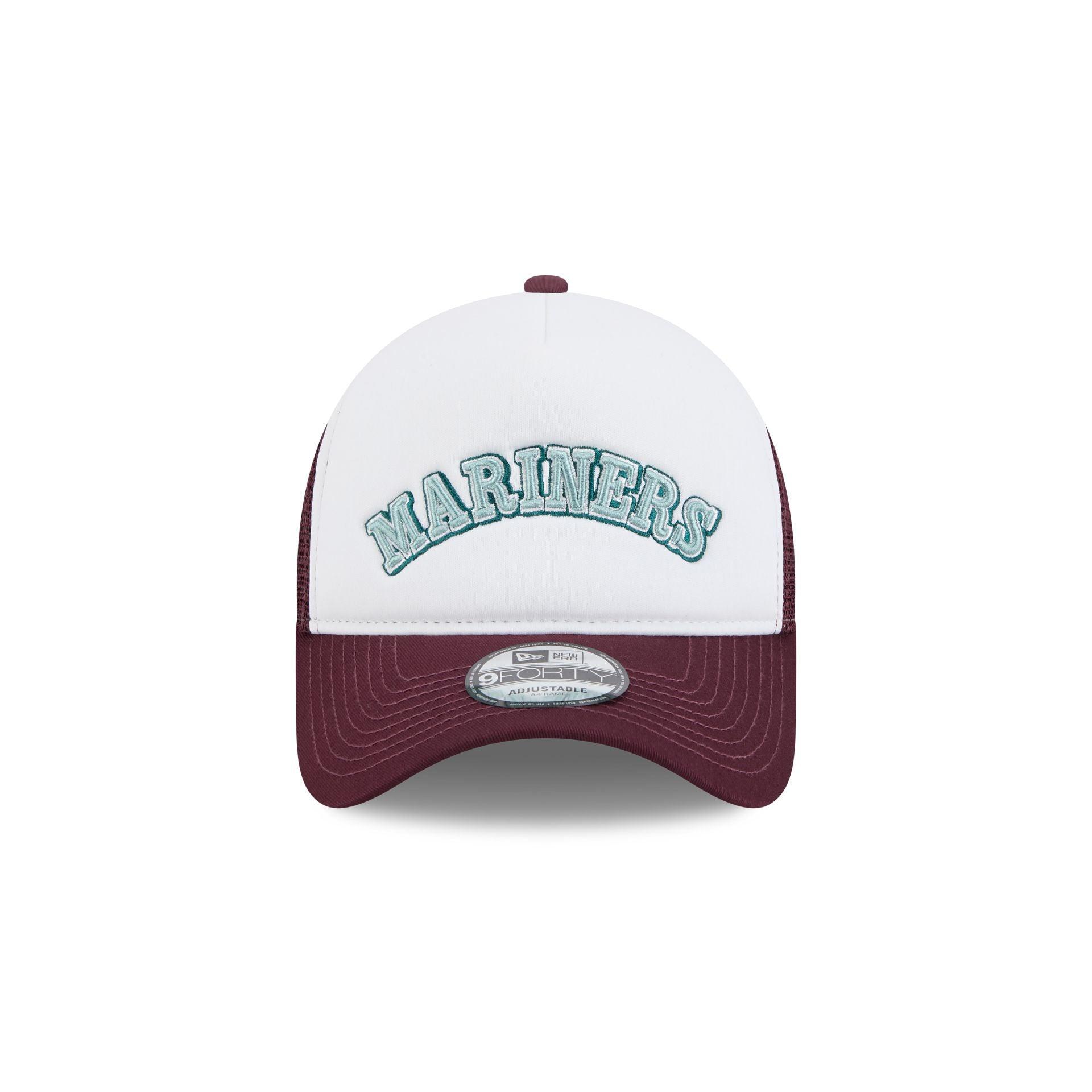 Seattle Mariners Optic White 9FORTY A-Frame Snapback Hat Male Product Image