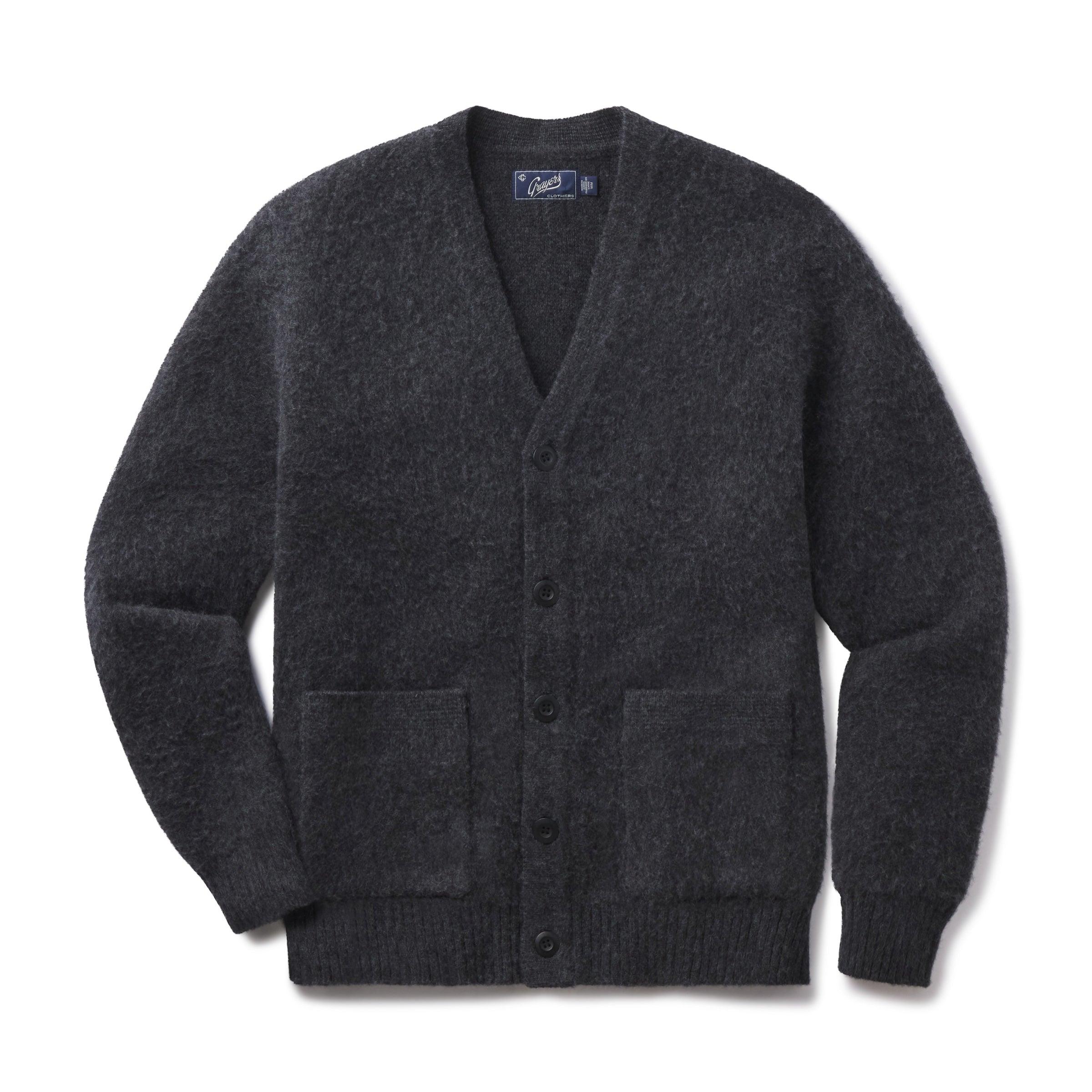 Kent Brushed Wool Cardigan - Charcoal Product Image