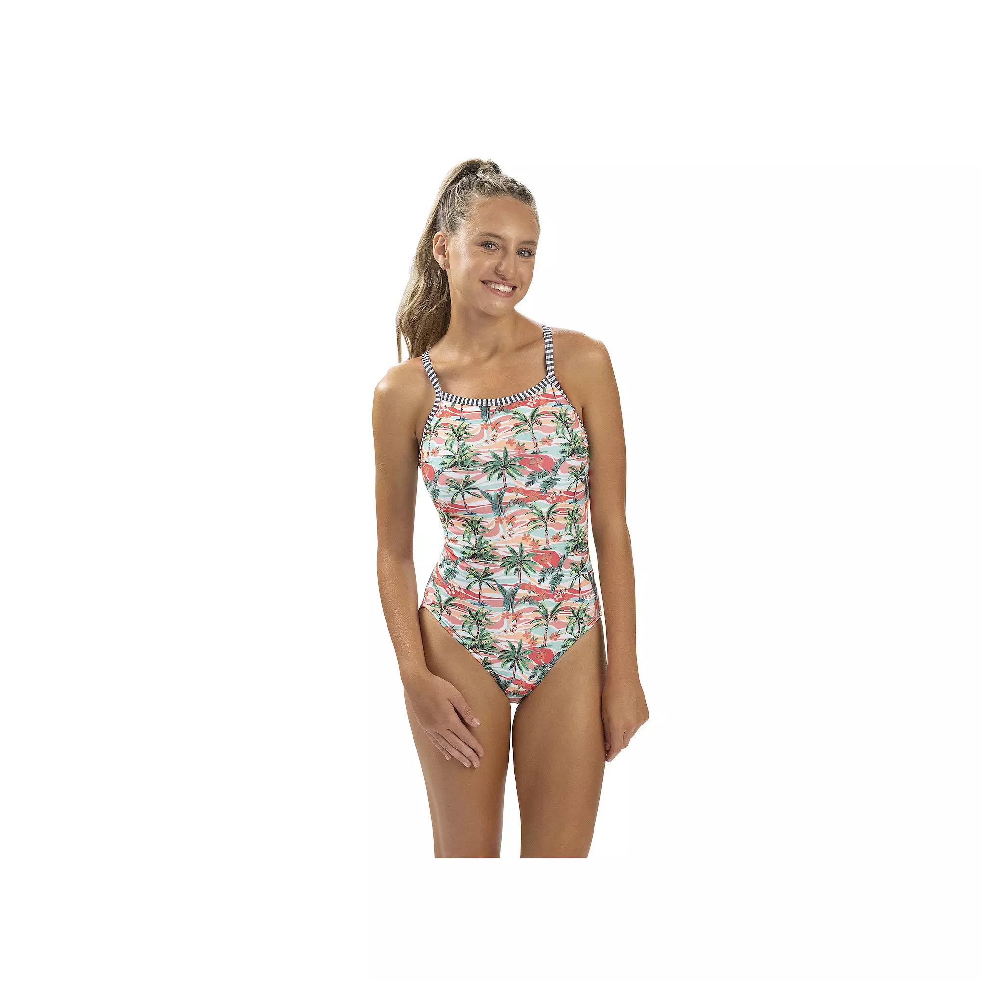 Juniors' Dolfin Uglies Aloha Print Racerback Competitive One-Piece Swimsuit, Women's,  Product Image