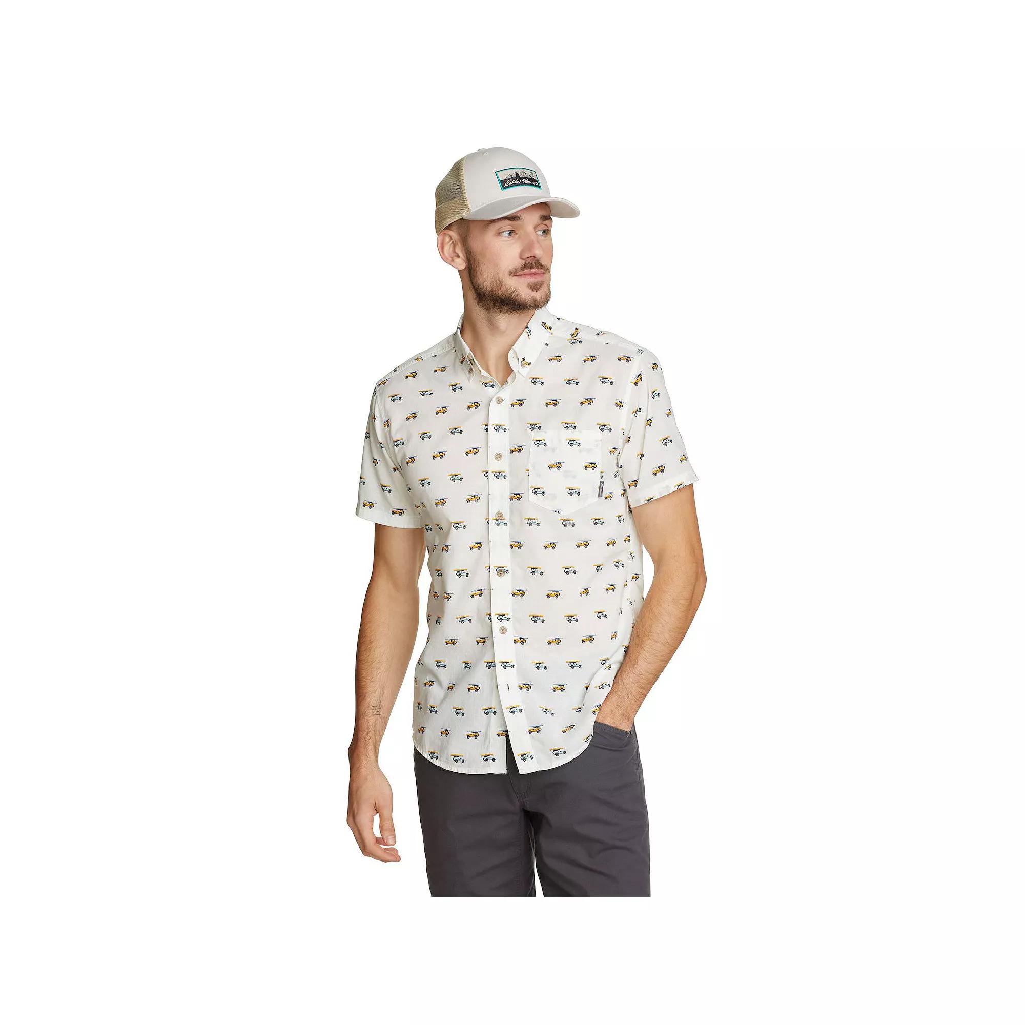 Big & Tall Eddie Bauer Short Sleeve Baja Shirt, Men's, Size: Large Tall, Off White Product Image