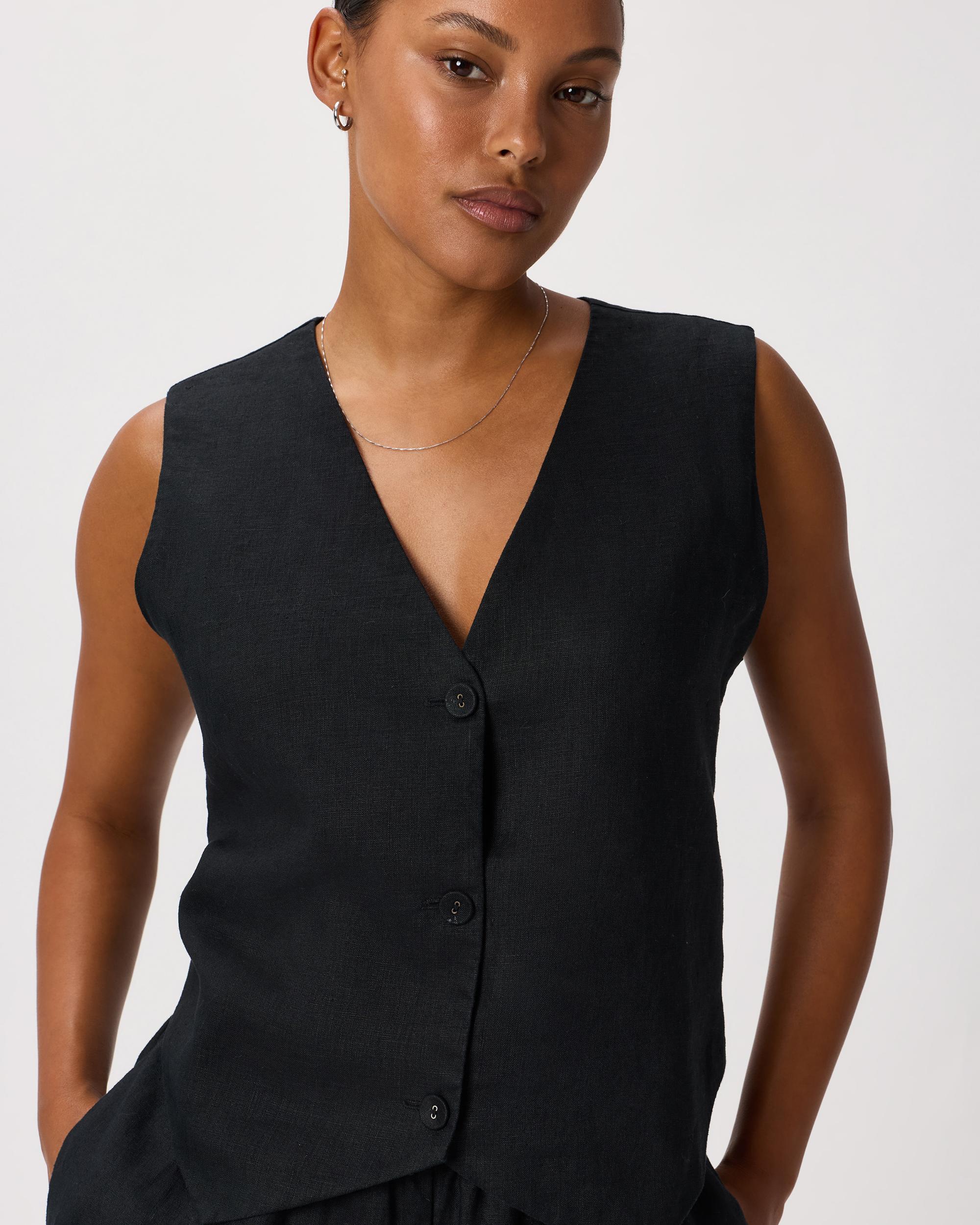 Quince | Women's 100% European Linen Vest Product Image