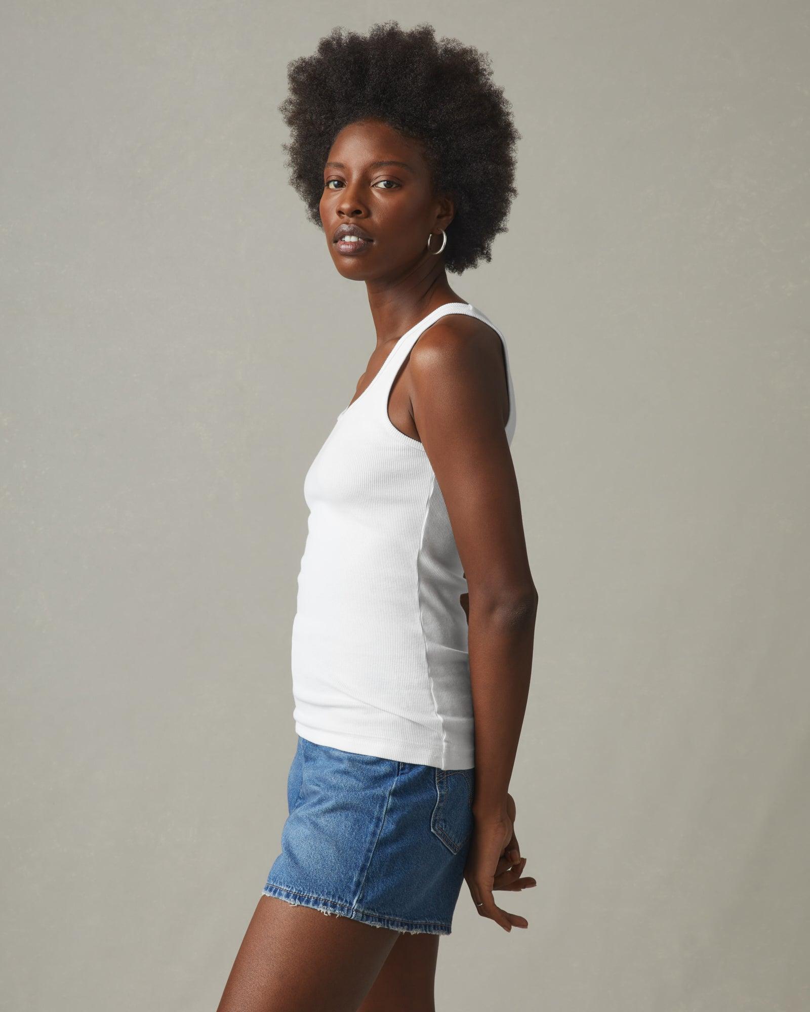Women's Original Rib Tank - White Female Product Image
