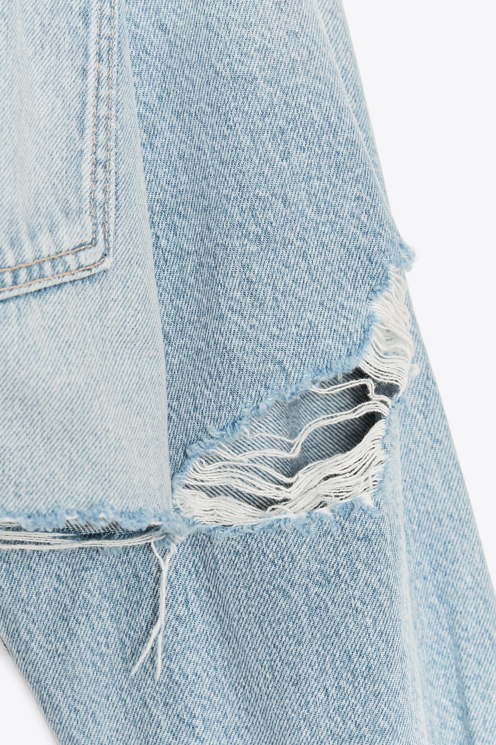 TRF RIPPED CROP DENIM OVERSHIRT Product Image
