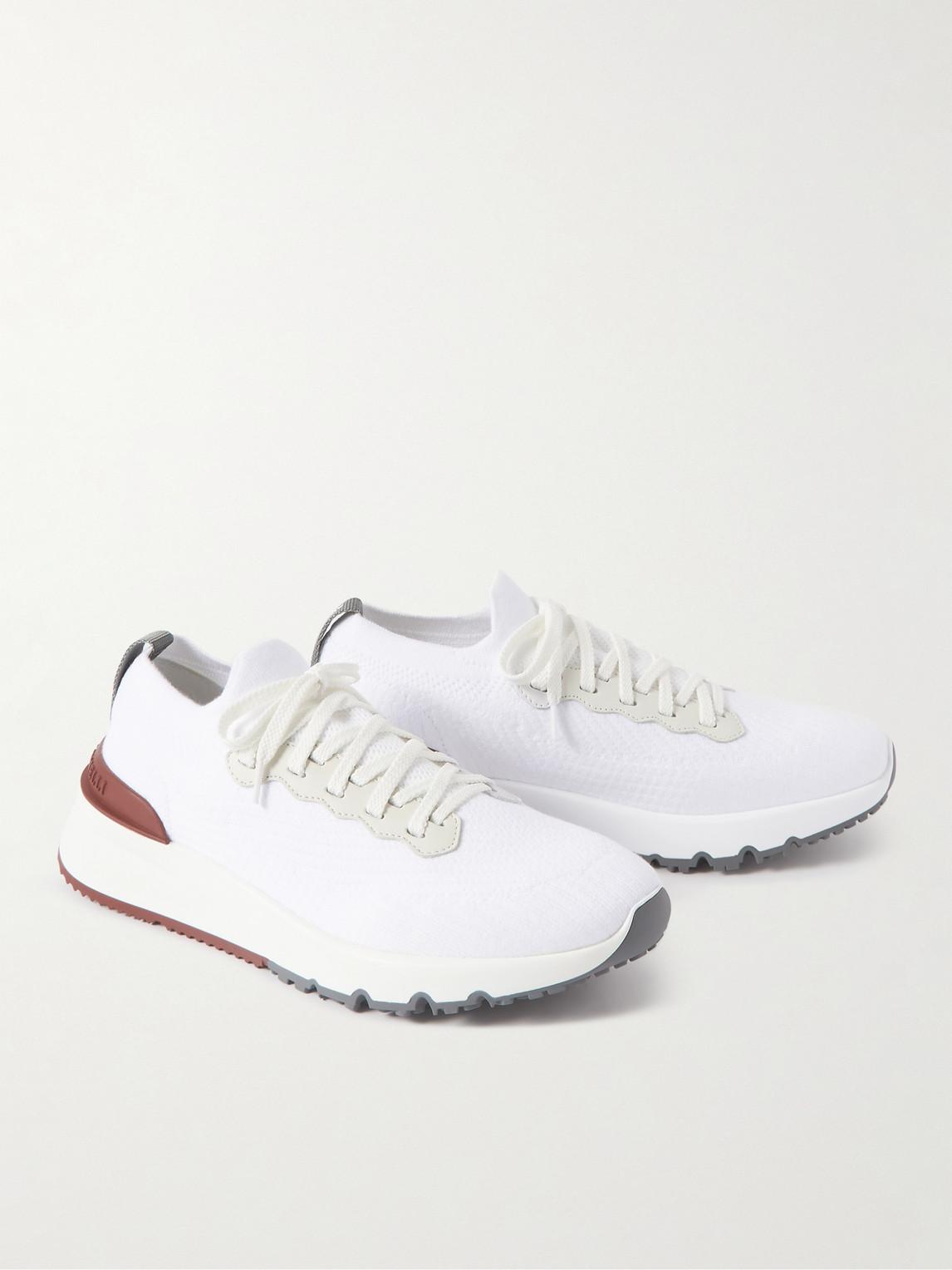 BRUNELLO CUCINELLI Cotton Knit Runners In White Product Image