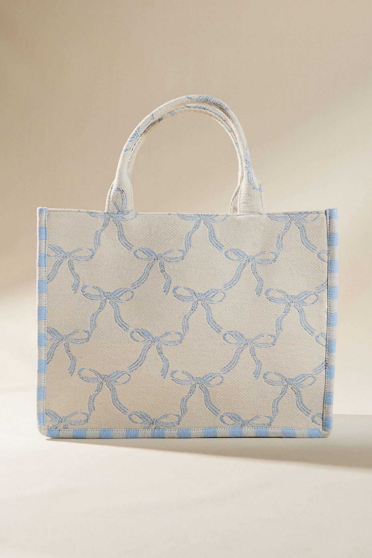 Bow Striped Tote Bag Product Image