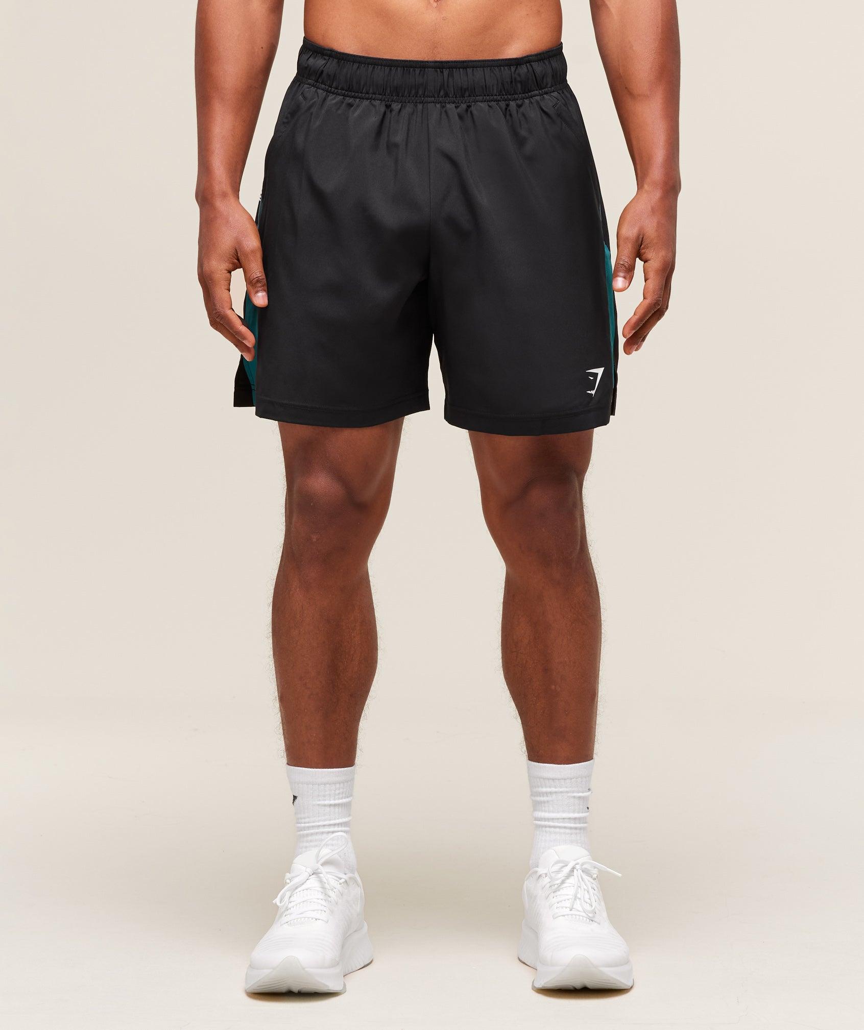 Gymshark Sport  7" Shorts - Black/Functional Teal Male Product Image