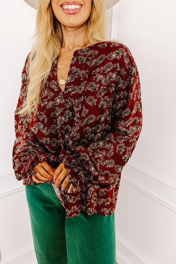 Simply Flourishing Shift Top In Cinnamon Curves Product Image