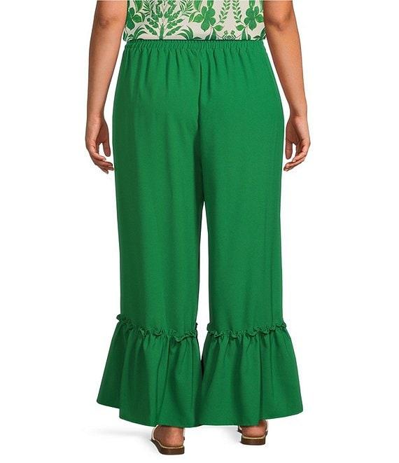 Sugarlips Plus High-Waisted Flounce-Hem Pants Product Image