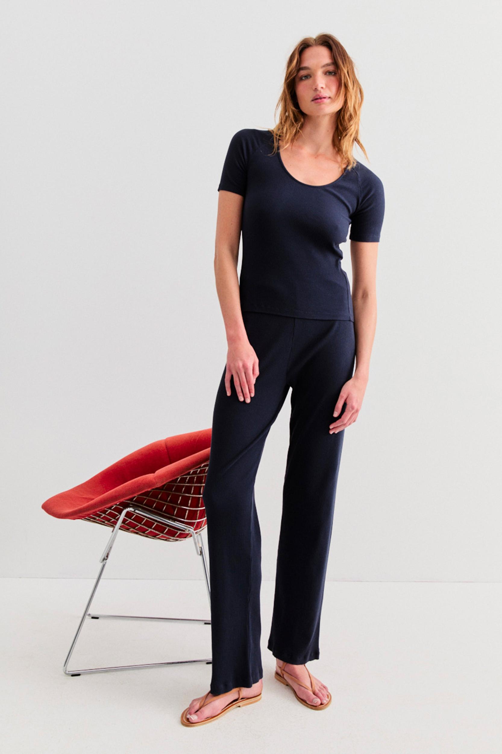 The Ribbed Janice - Navy Female Product Image