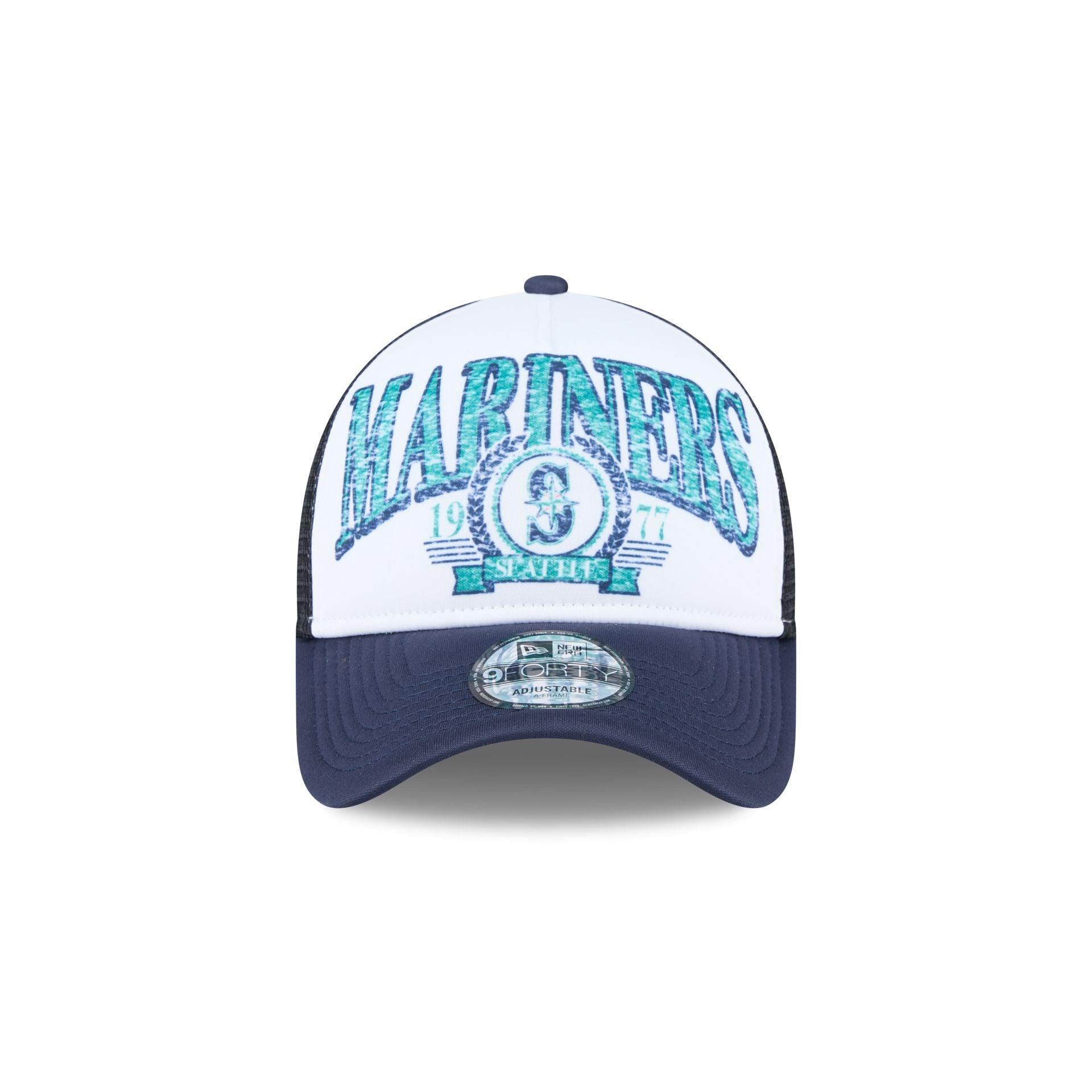 Seattle Mariners Distressed 9FORTY A-Frame Trucker Hat Male Product Image