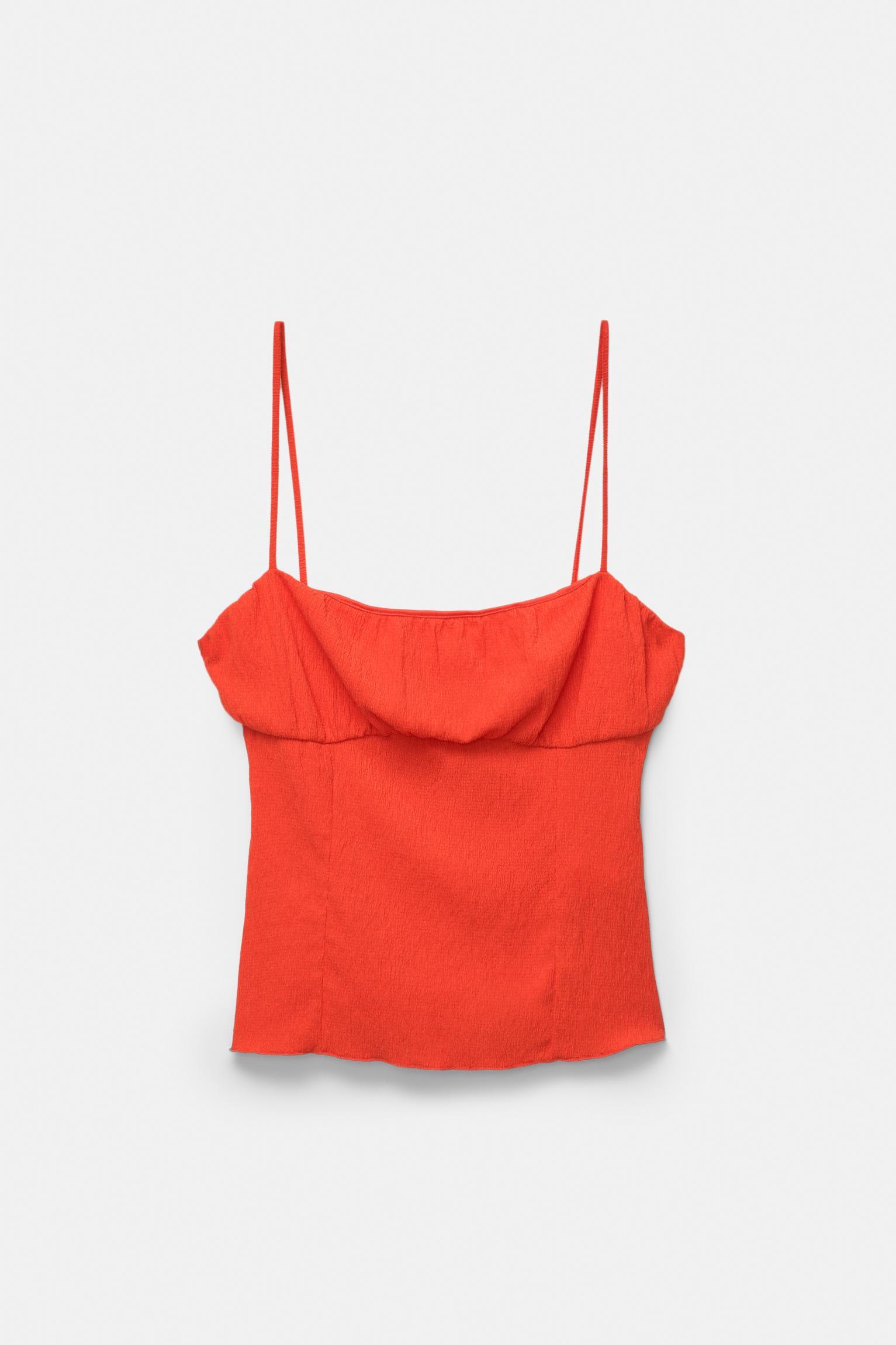 Corsetry-inspired top with thin straps Product Image