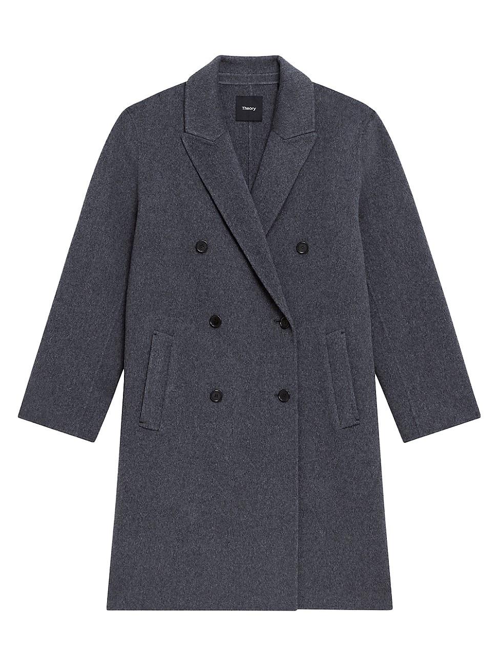 Womens Wool-Blend Double-Breasted Coat Product Image