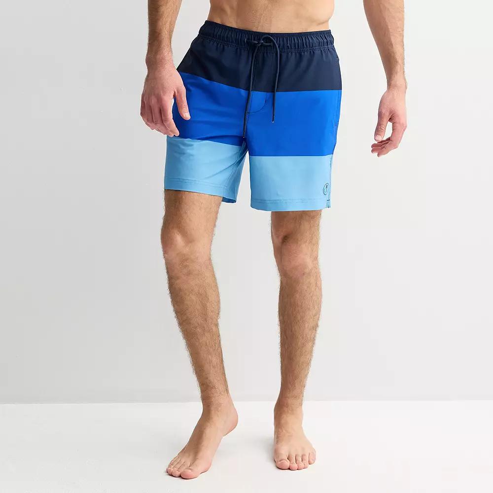 Men's Trinity Coast 7" Colorblock Swim Trunks, Size: XL 7 INCH, Blue Product Image