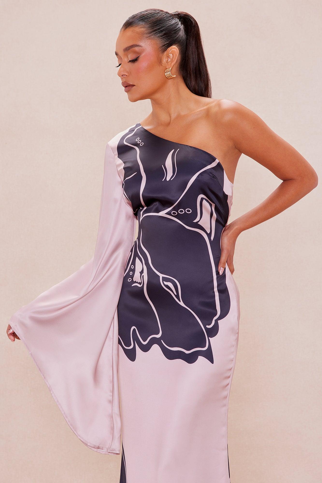 Bree Satin Maxi Dress - Pink/combo Female Product Image