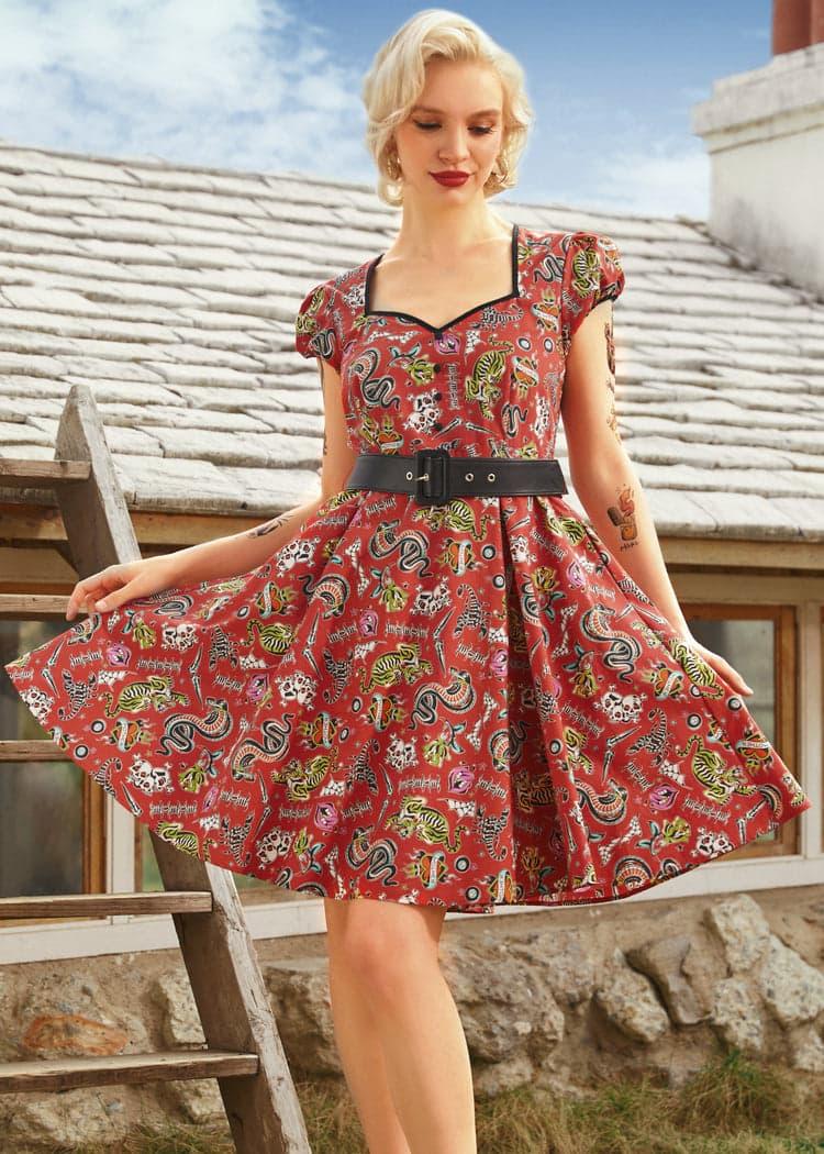 Drive In Delight Fit & Flare Dress Product Image