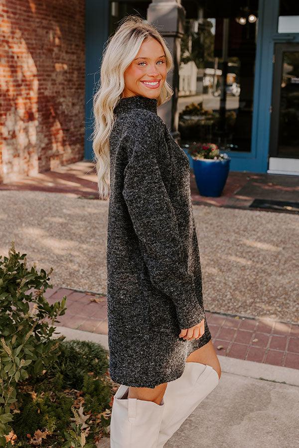 Oh So Cozy Knit Sweater Dress in Black Product Image