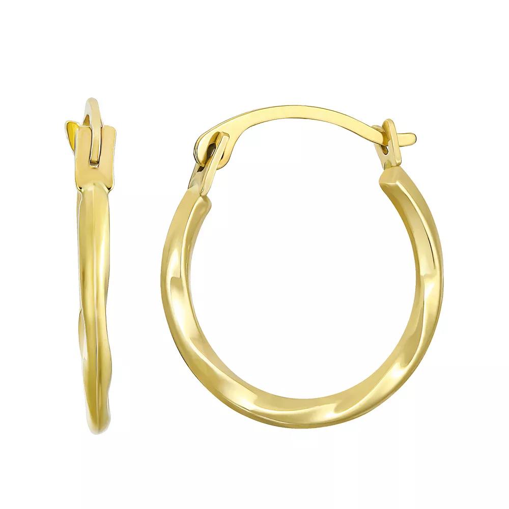 Taylor Grace 10k Gold Twisted Hoop Earrings, Women's Product Image