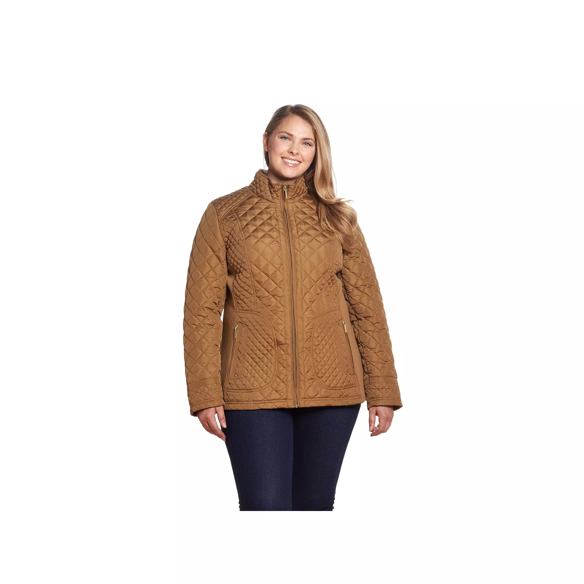 Plus Size Weathercast Quilted Moto Jacket, Womens Product Image