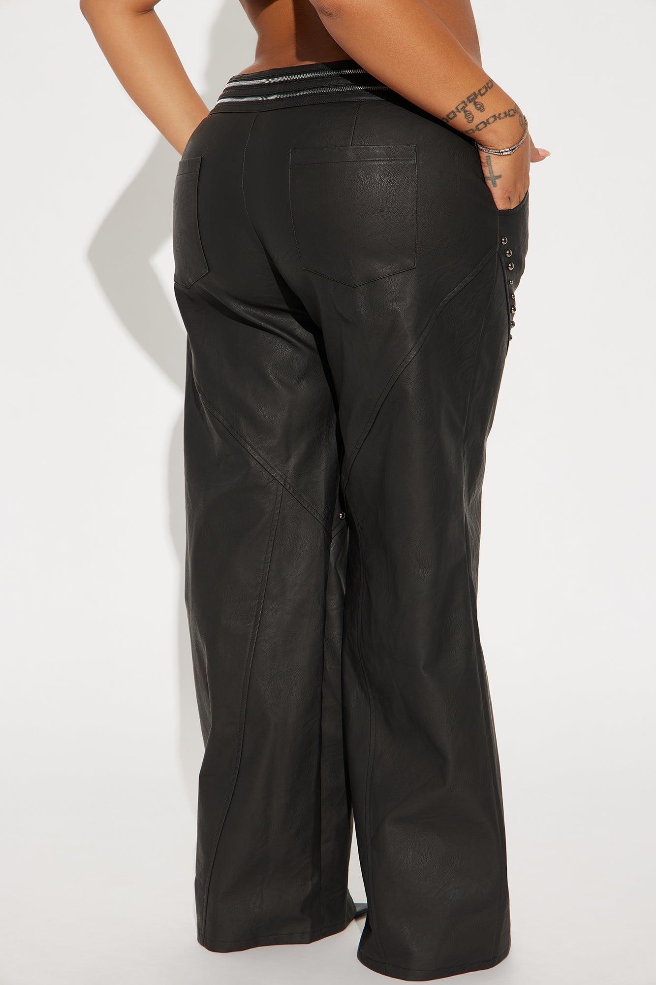 Stella High Rise Faux Leather Pant - Black Product Image
