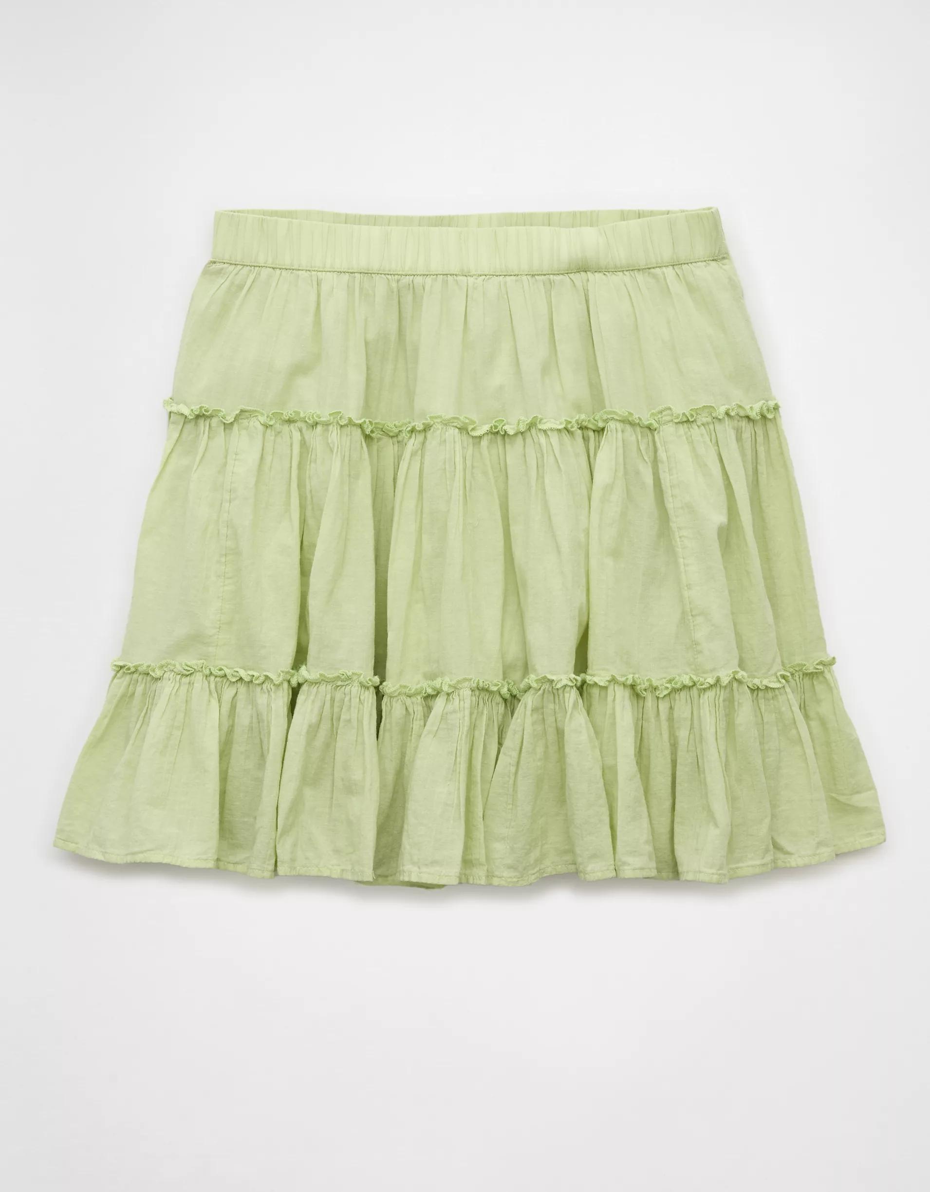 AE High-Waisted Tiered Mini Skirt Product Image