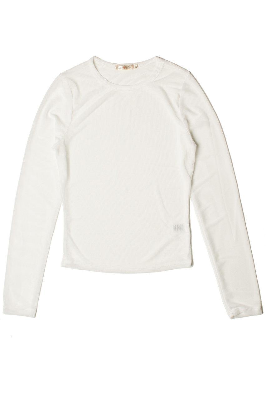 Mesh Crew Neck Long Sleeve Top Product Image