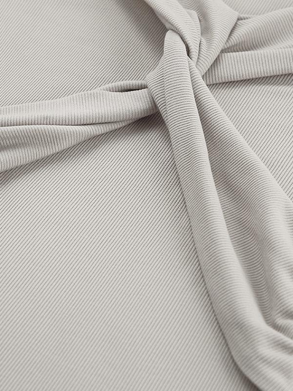 Off Shoulder Crossover Twist Front Long Sleeve Knit Product Image