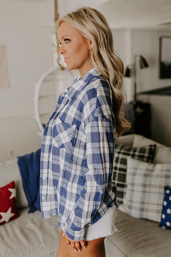 Countryside Charm Oversized Plaid Button Up Product Image
