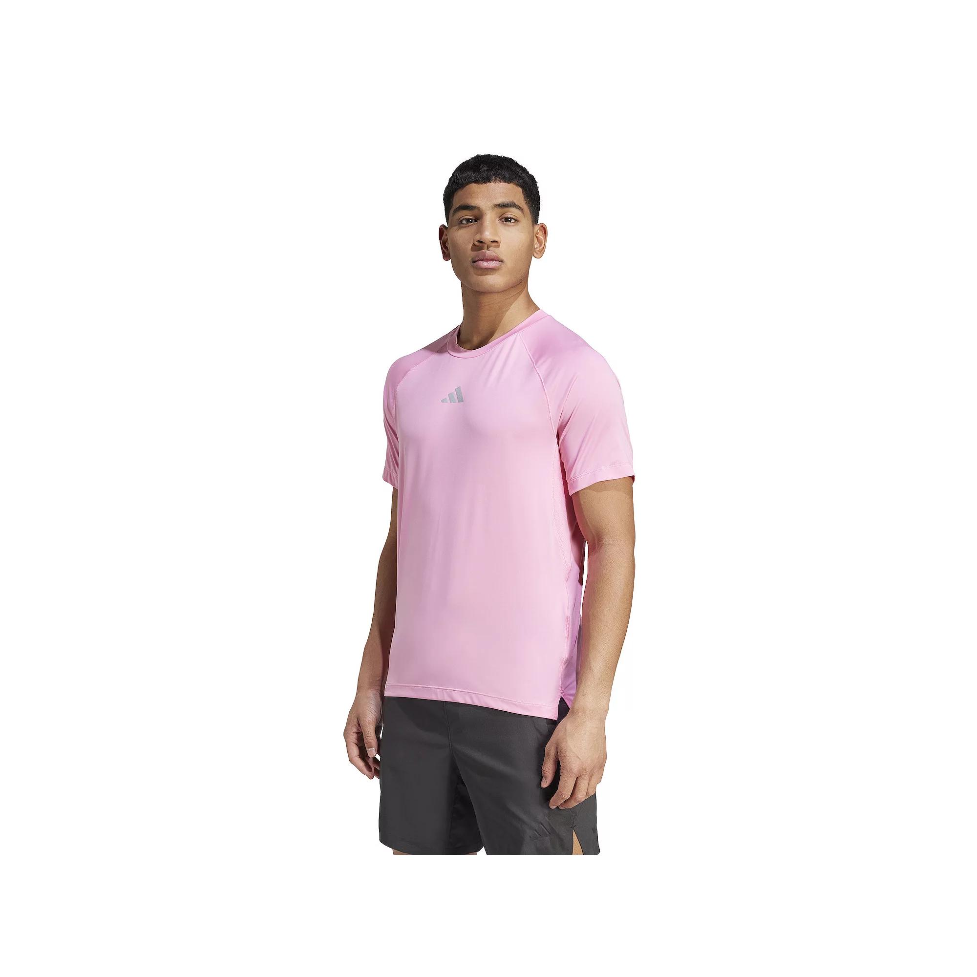 Men's adidas Gym+ Training Tee, Size: Large, Bliss Pink Product Image