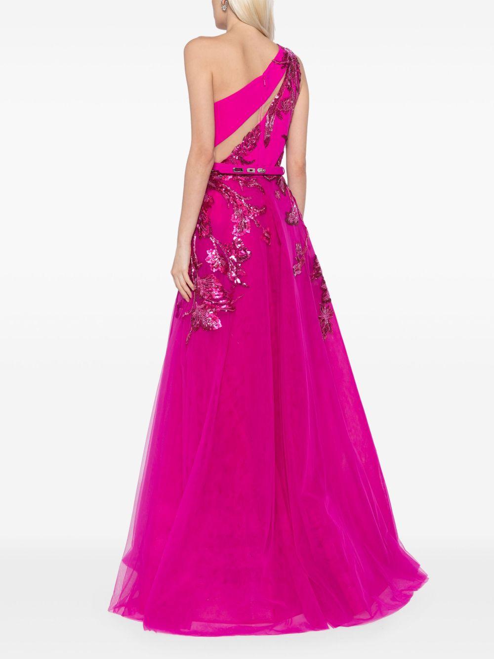 one-shoulder beaded gown Product Image