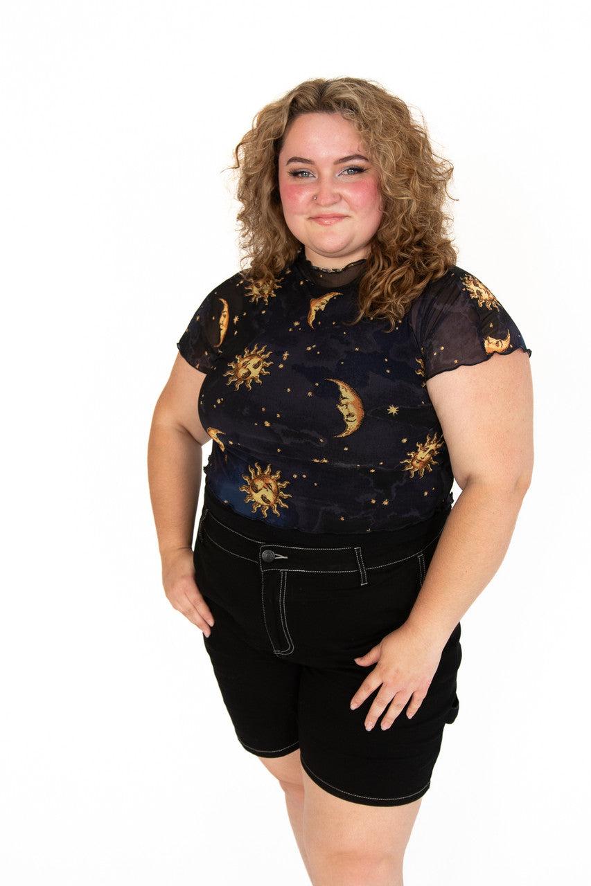 Extended Sizes Celestial Mesh Tee Product Image