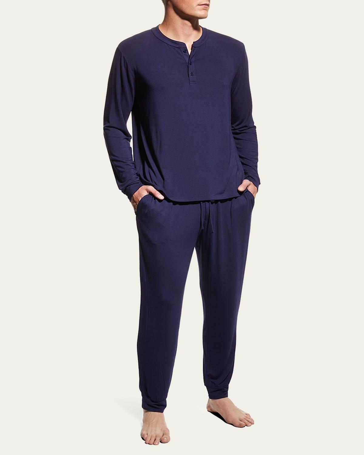 Mens Henry Long-Sleeve Pajama Set Product Image