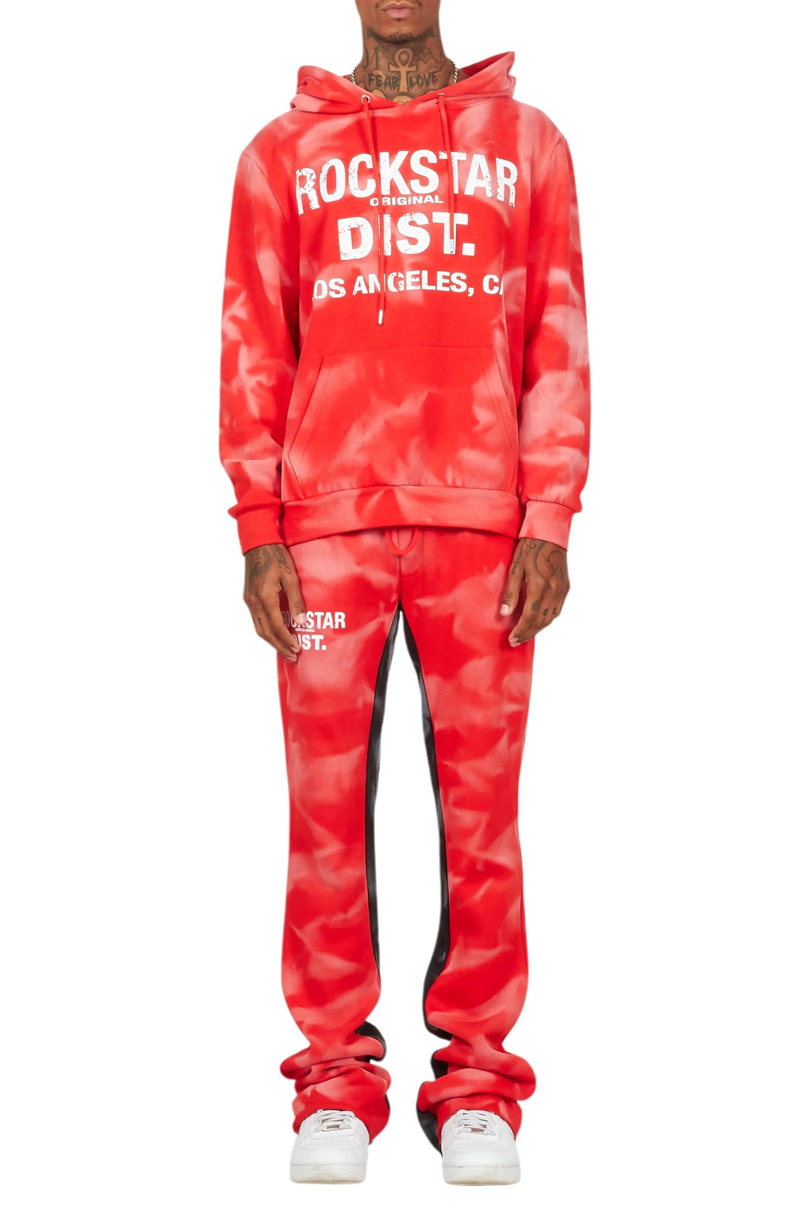 Nelly Red Hoodie/Baggy Track Pant Set Male Product Image