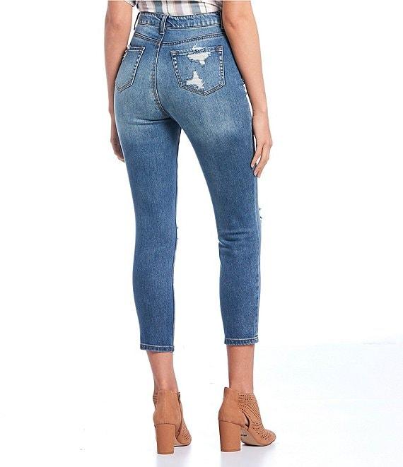 Hippie Laundry Almost Vintage Destructed Super High Rise Skinny Jeans Product Image
