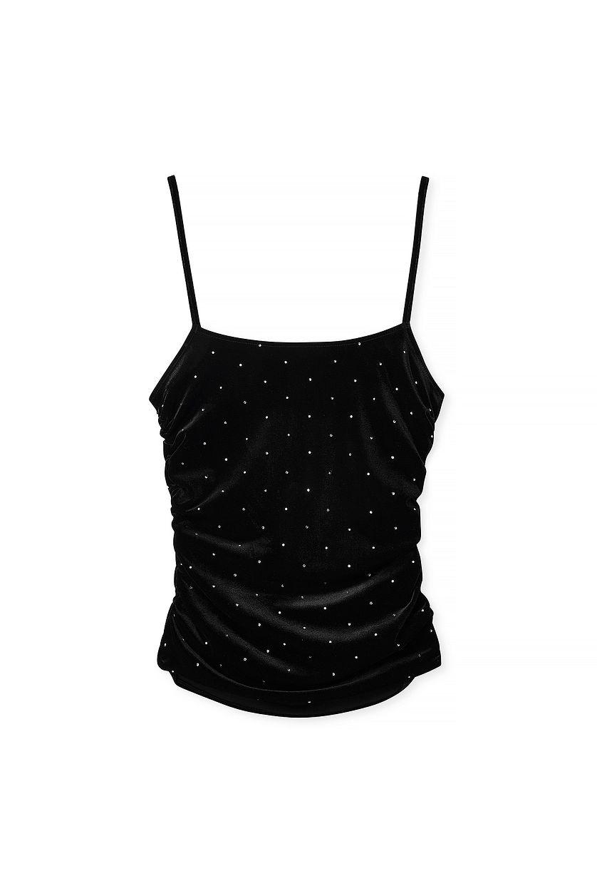 Rhinestone Velvet Top Product Image