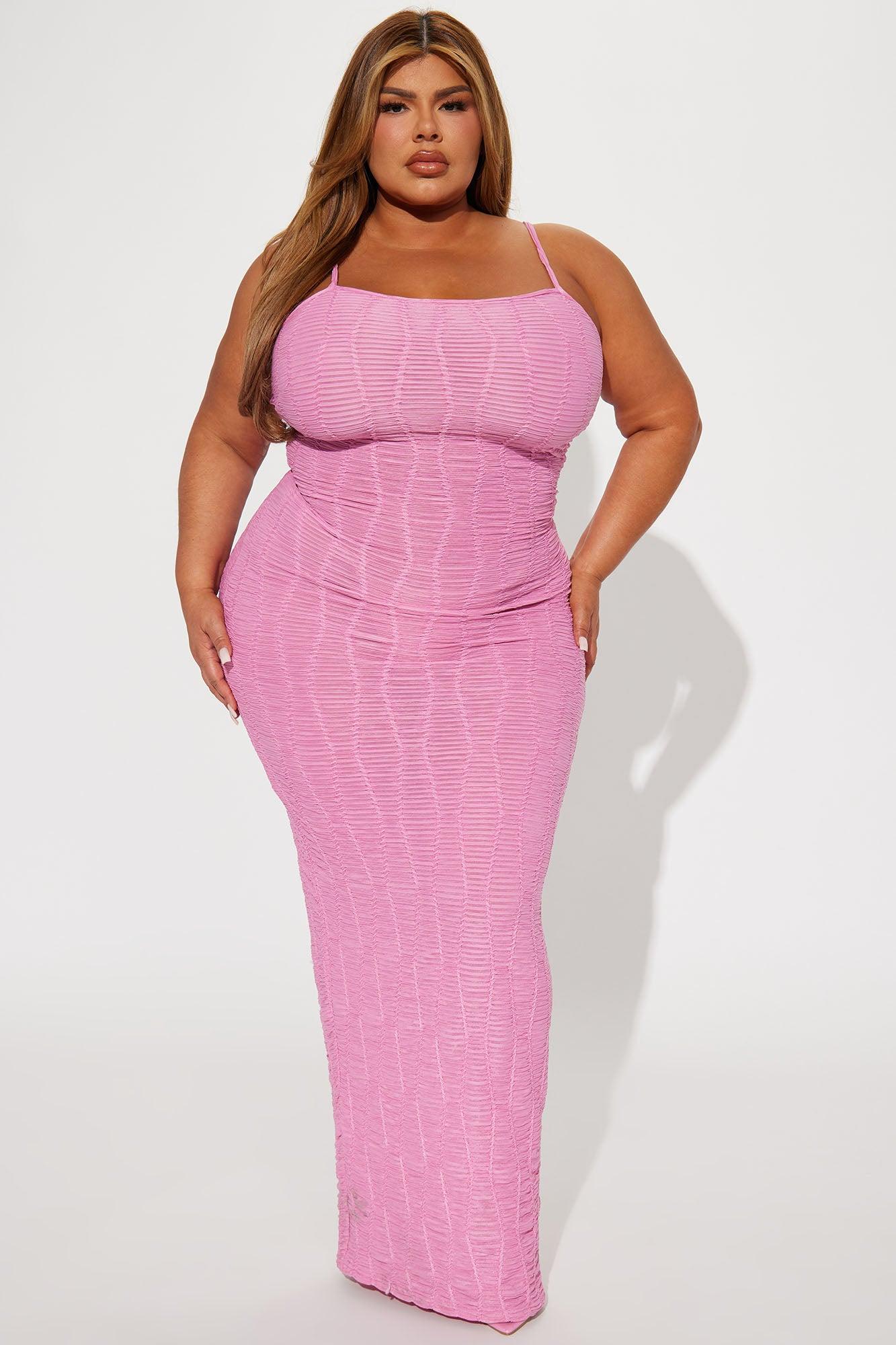 Ari Textured Maxi Dress - Pink Product Image