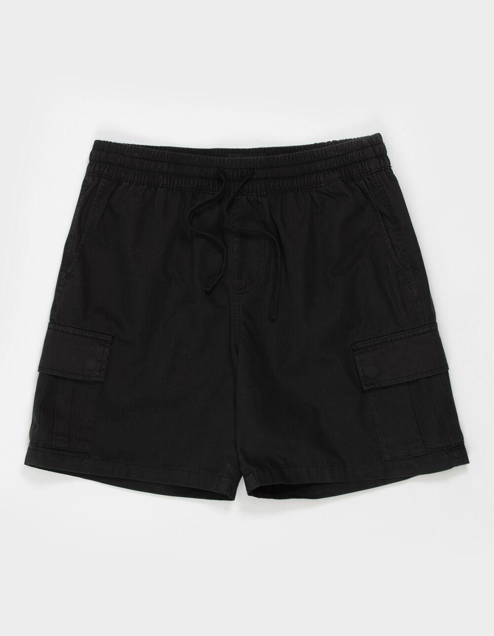 RSQ Mens Washed Pull On Cargo Shorts - BLACK Product Image