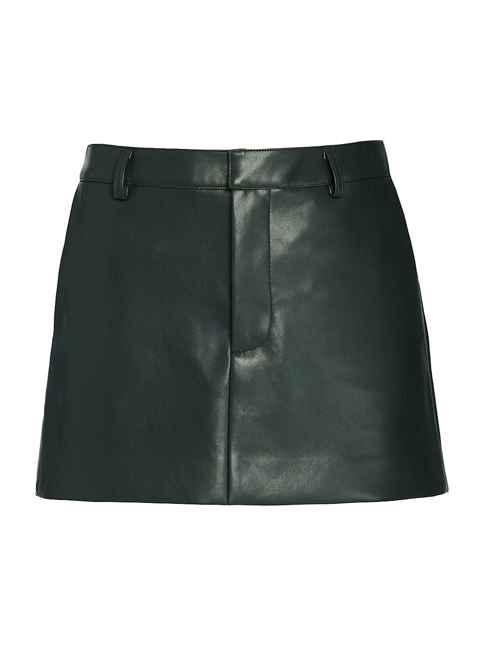 Womens Emilia Leather Mini Skirt Product Image