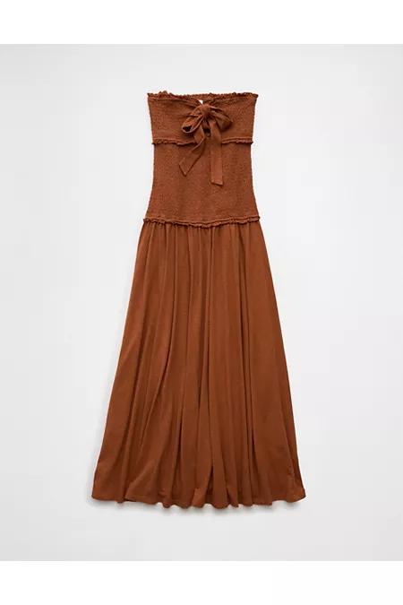 AE Sunchaser Knit Smocked Drop Waist Midi Dress Women's Product Image